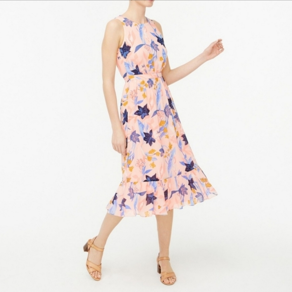 J.CREW FACTORY Midi Floral Tiered Dress